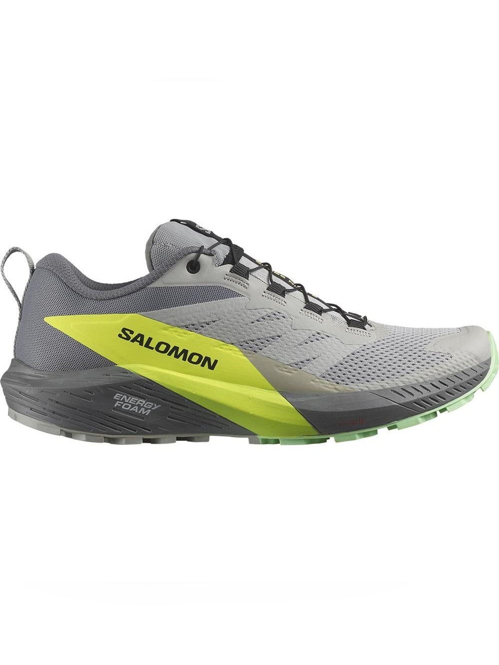 Salomon Sense Ride 5 Trail Running Shoes Gray Yellow SZ 11.5